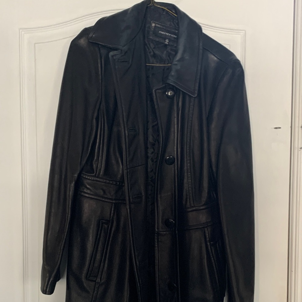 Jones New York Black Leather Jacket